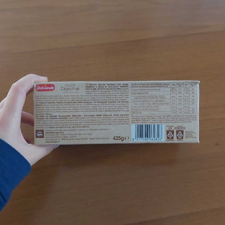 review photo of Dolciando Biscotti Digestive Con Avena E Cioccolato shared by @noemiso on 13 Apr 2022 - review