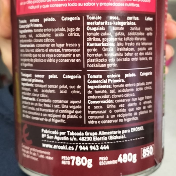 review photo of Eroski Tomate entero en su jugo shared by @annamasana on 19 Apr 2022 - review