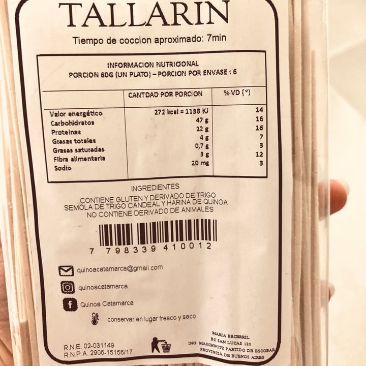 photo of Qui-noa Catamarca Tallarines de Quinoa shared by @magicvegan on  09 Aug 2020 - review
