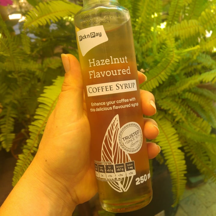 review photo of Pick n Pay Hazelnut Flavoured Coffee Syrup shared by @natanya on 11 Nov 2020 - review