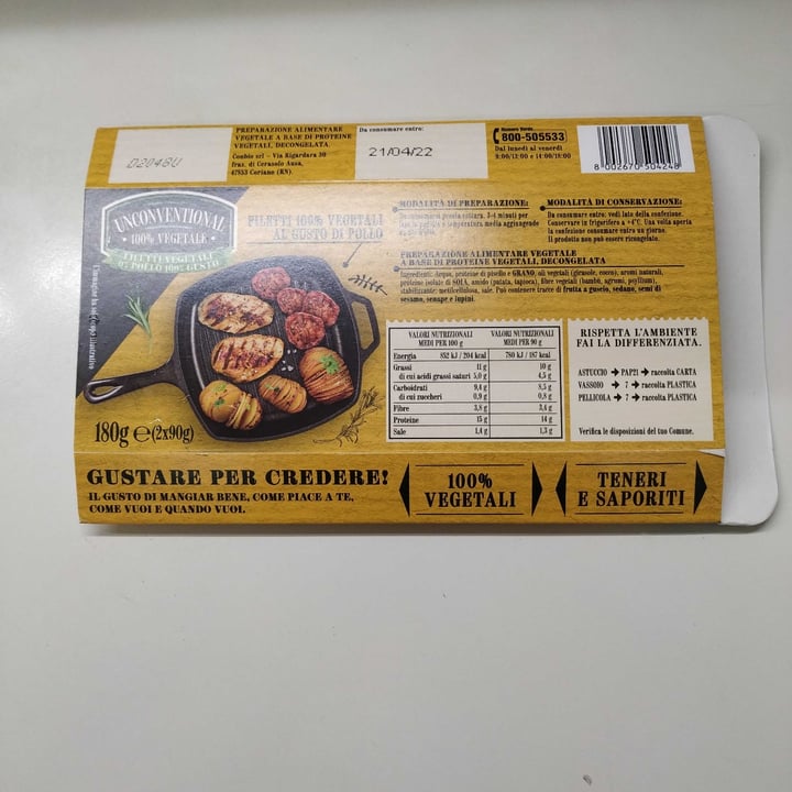 review photo of Unconventional Filetti Vegetali 0% Pollo 100% Gusto - Plant Based Fillet shared by @poldo1 on 08 Apr 2022 - review