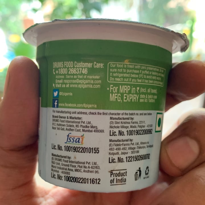 photo of Epigamia Coconut Milk Yoghurt Blueberry shared by @pv on  06 May 2021 - review