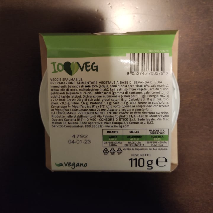photo of ioVEG Veggie Spalmabile shared by @nociaperte on  11 Dec 2022 - review