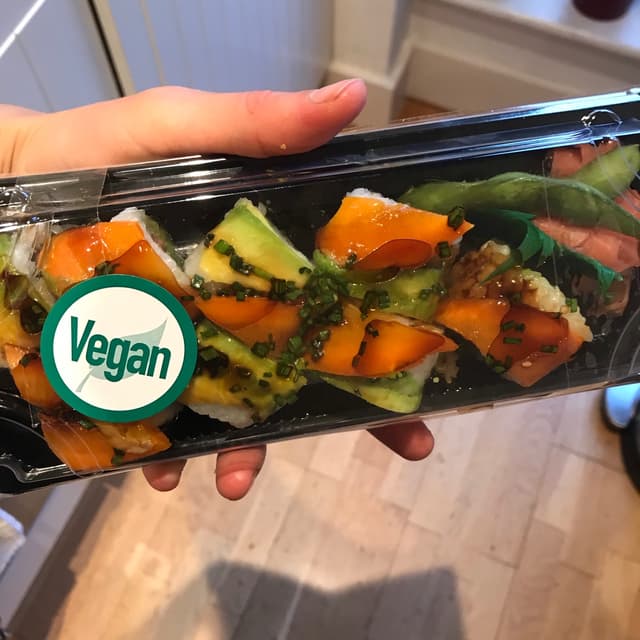 Photo of the dish “Spicy vegan rainbow roll”