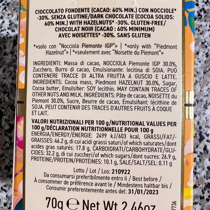 review photo of Venchi Brutto&Buono Nocciolato Fondente Uovo 70g shared by @lucabaldereschi on 19 Apr 2022 - review