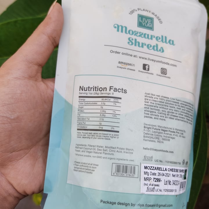 review photo of Live Yum Foods Mozzarella Shreds shared by @bookayy on 17 Jun 2021 - review