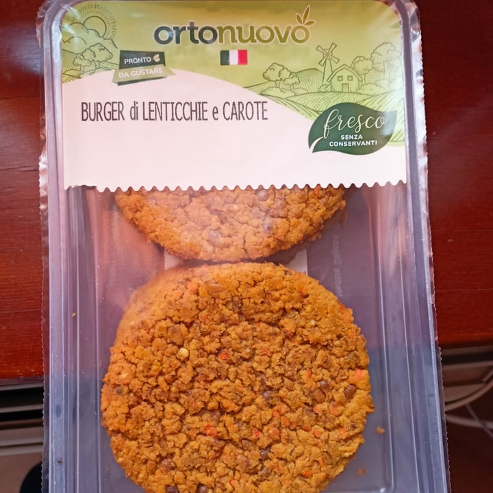 review photo of Ortonuovo Burger lenticchie e carote shared by @earthalice on 07 Apr 2022 - review