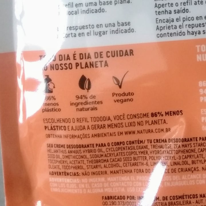 review photo of Natura Todo Dia hidratante corporal refil shared by @jugennari on 27 Jul 2022 - review