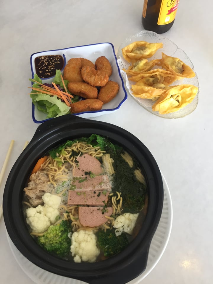 review photo of Nature Vegetarian Food Clay pot noodle, chicken nuggets, wontons shared by @angelachandler on 02 May 2018 - review