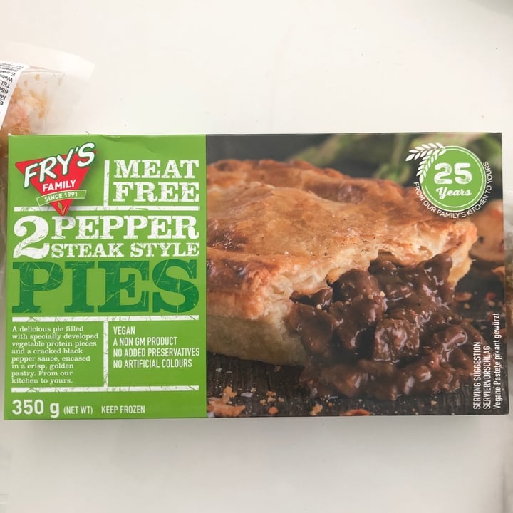 photo of Fry's Family Food 2 Pepper Steak-Style Pies shared by @tashadm on  17 Mar 2020 - review