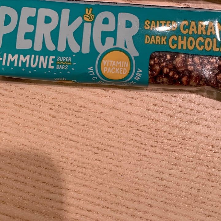 review photo of Perkier Salted Caramel And Dark Chocolate Bar shared by @veganoso on 26 Feb 2021 - review
