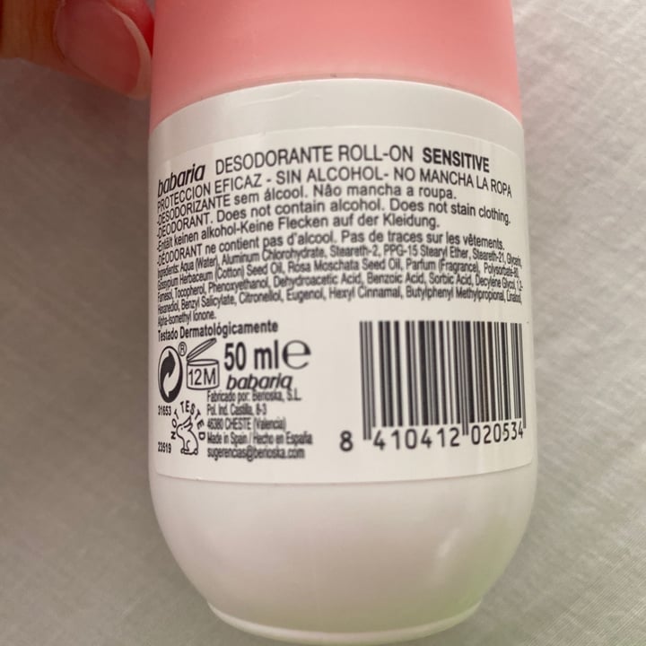 photo of Babaria Bio  Deo Roll-on Sensitive Desodorante shared by @veggihallows on  31 Jan 2020 - review