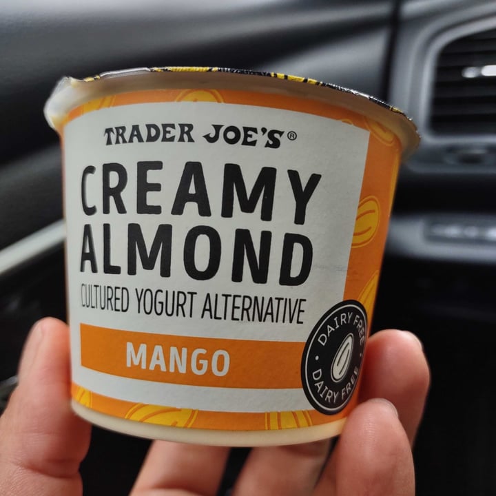 photo of Trader Joe's Creamy Almond Cultured Yogurt Alternative Mango shared by @nashmevegan on  28 Jun 2021 - review