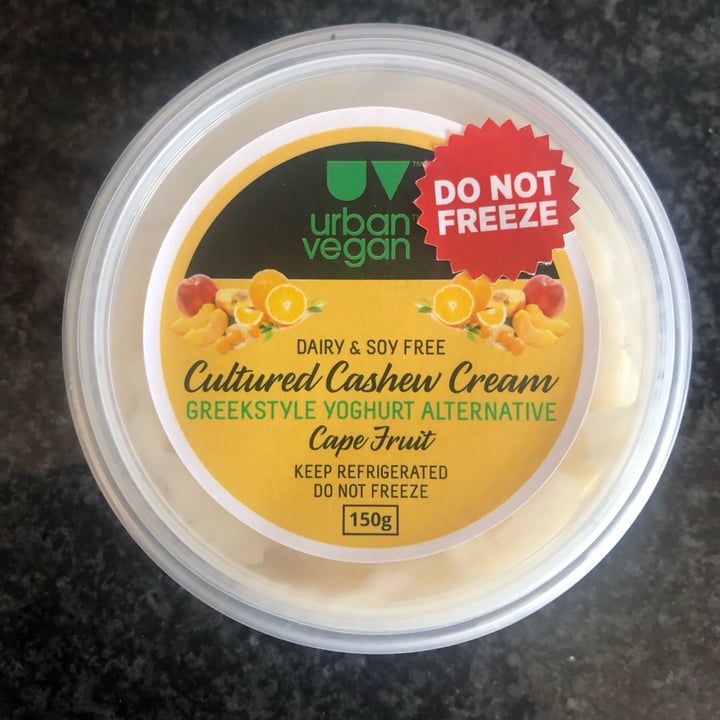 photo of Urban Vegan Cultured Cashew Cream Greekstyle Yoghurt Alternative Cape Fruit shared by @capetownmatt on  21 Nov 2019 - review