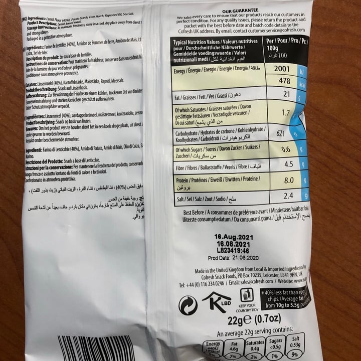 review photo of Eat Real Lentil Chips Sea Salt Flavour shared by @chanie212 on 06 Apr 2021 - review