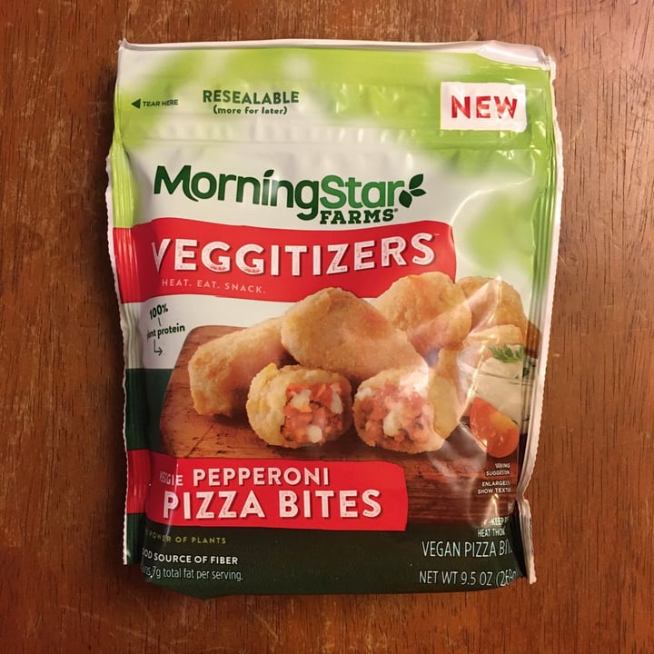 review photo of MorningStar Farms Veggitizers Veggie Pepperoni Pizza Bites shared by @plant-eater on 12 Sep 2020 - review