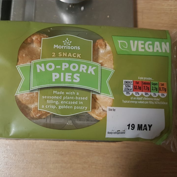 review photo of Morrisons 2 snack no- pork pies shared by @immy on 09 May 2021 - review