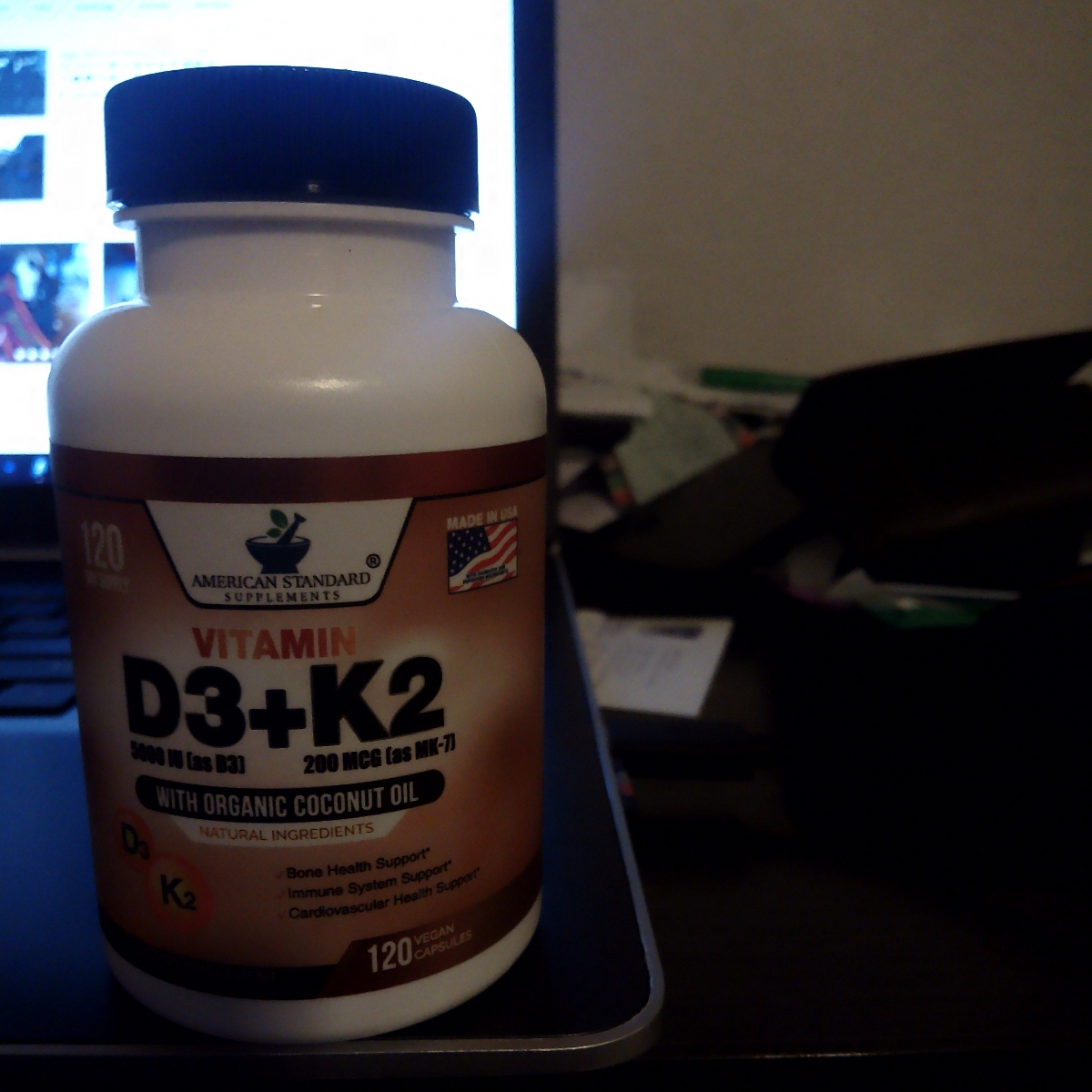 American standard supplements VITAMIN D3+K2 WITH ORGANIC COCONUT OIL