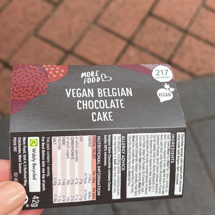 review photo of More food Vegan Belgian chocolate cake shared by @faancina on 13 Apr 2022 - review
