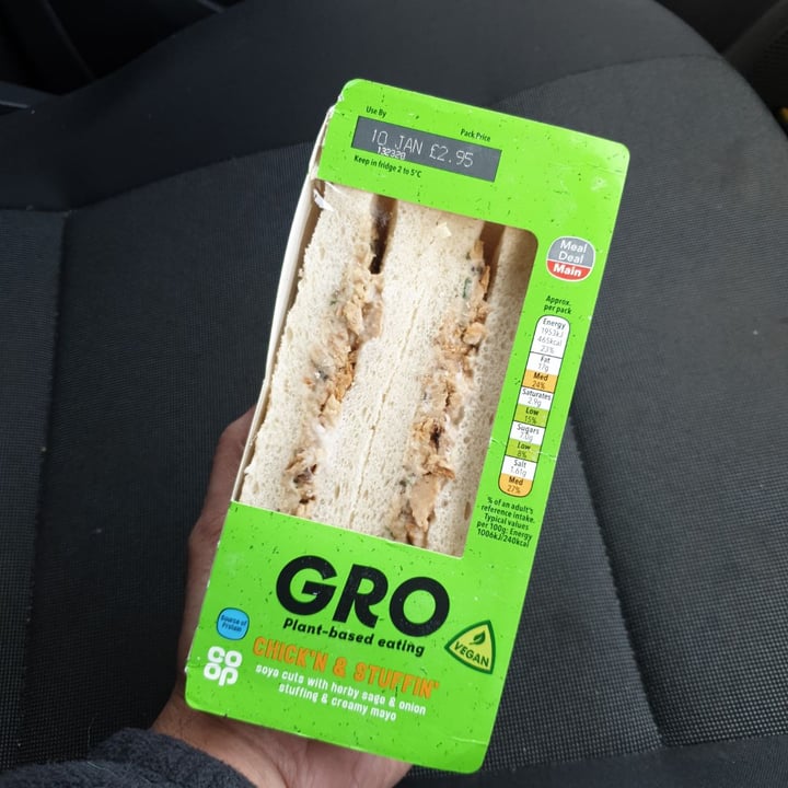 photo of Coop Gro Chicken N Stuffing Sandwich shared by @myveganproductguide on  19 Jan 2020 - review