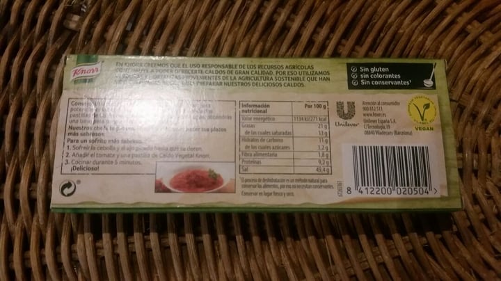 photo of Knorr Caldo vegetal vegano knorr shared by @trasta on  12 Mar 2020 - review