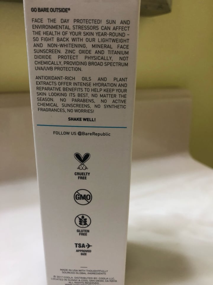 photo of Bare republic Mineral SPF 30 Face Sunscreen Lotion - Untinted shared by @shannadae on  23 Aug 2019 - review