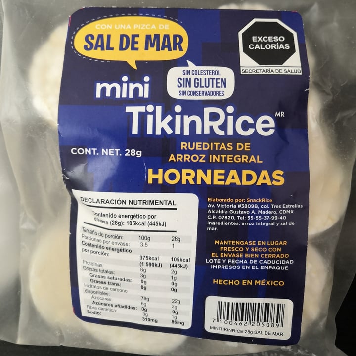 photo of Tikin Rice Rueditas De Arroz Integral Con Sal De Mar shared by @brujakosmica on  08 Apr 2022 - review