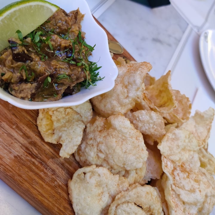 photo of Violet Oon Eggplant goreng dip with emping crackers shared by @fourdollars on  19 Jul 2021 - review
