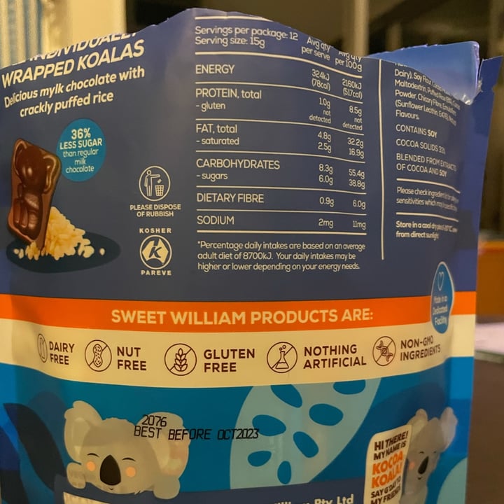 review photo of Sweet William Rice Crackle Chocolate Koalas shared by @vicky2026 on 20 May 2022 - review