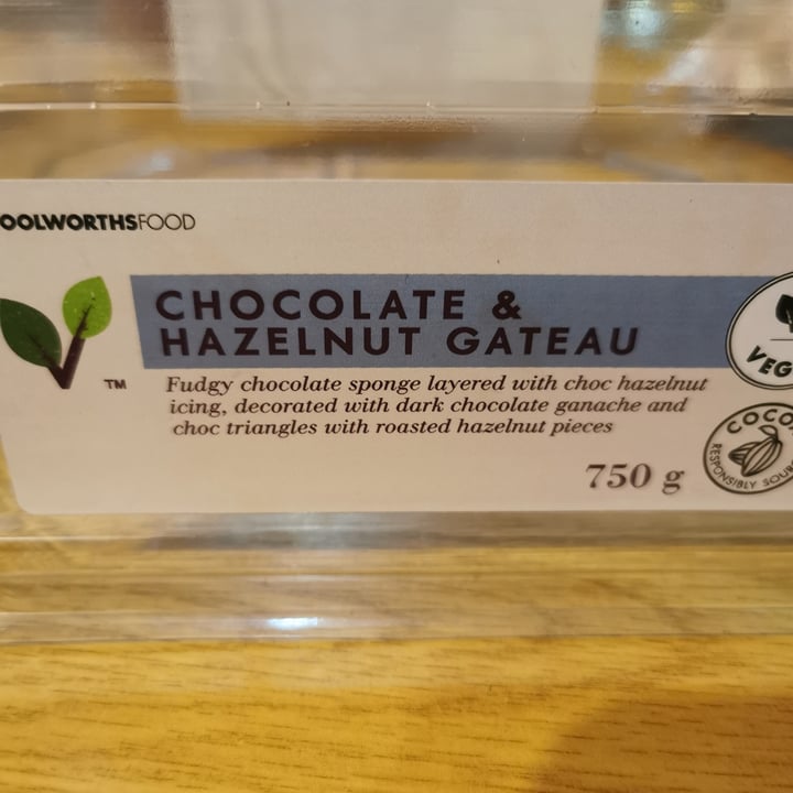 photo of Woolworths Food Chocolate & Hazelnut Gateau shared by @veganpower001 on  27 Jun 2022 - review