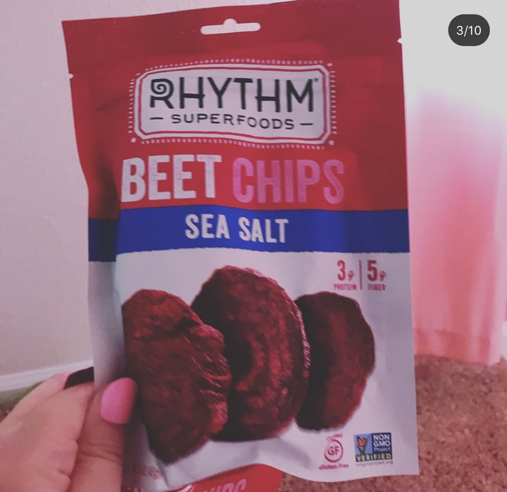 photo of Rhythm Superfoods Organic Beet Chips Sea Salt shared by @vegansarahmarie on  02 Mar 2020 - review