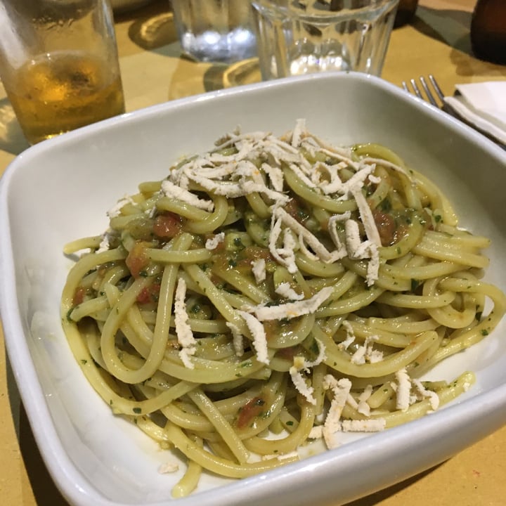 review photo of L' Angolo Cottura Trattoria Roma spaghettoni con pesto e fermaggio shared by @bess on 30 Jun 2022 - review