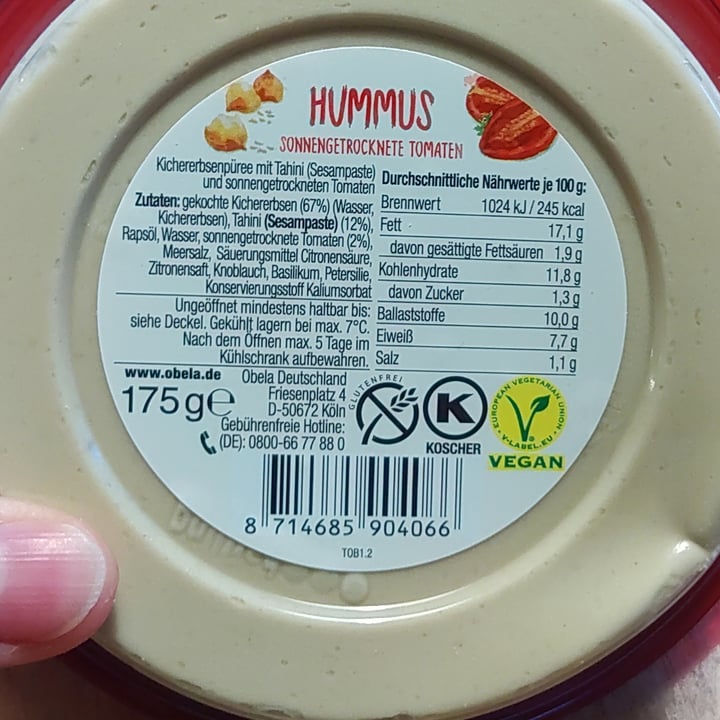 photo of Obela Hummus Sonnengetrocknete Tomaten shared by @saechsine on  16 Dec 2022 - review