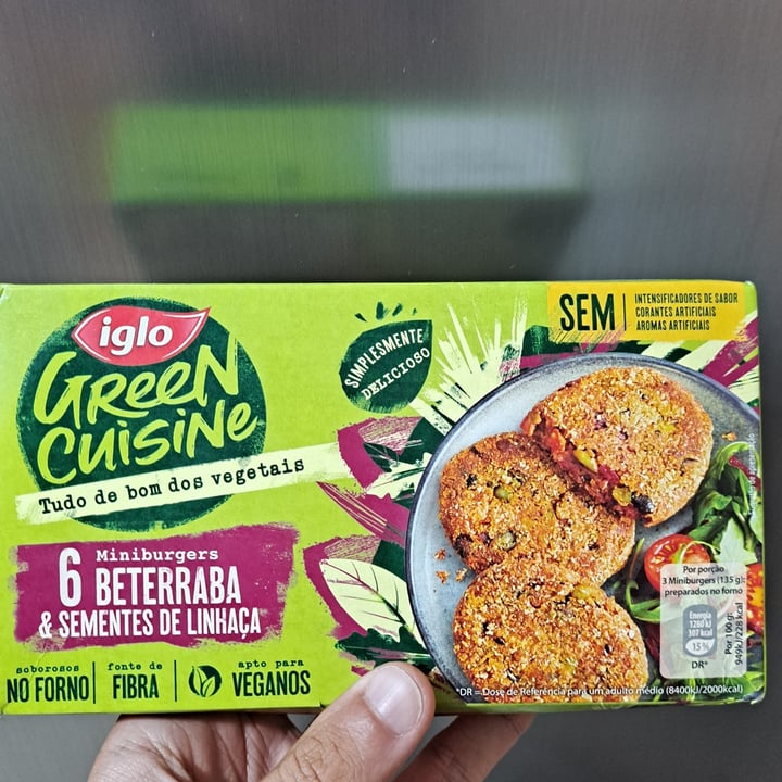 photo of Iglo 6 Miniburgers Beterraba & Sementes de linhaça shared by @renator on  11 Jul 2021 - review