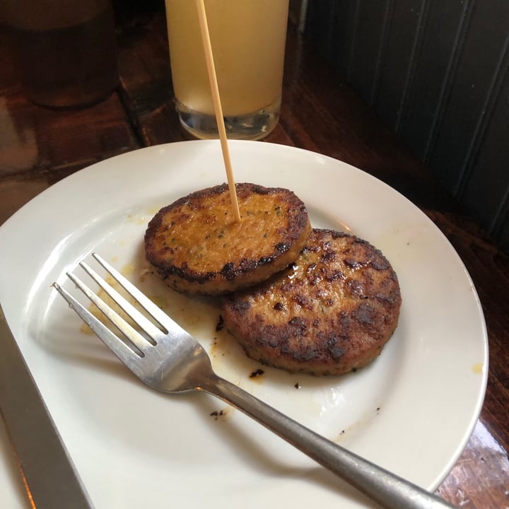 review photo of Backwater Vegan pancakes, vegan home fries, and veggie sausage shared by @sam1m1ller on 03 Jul 2020 - review