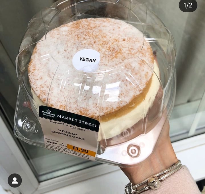 photo of Morrisons Vegan Sponge Cake shared by @georgiamcp on  29 Dec 2019 - review