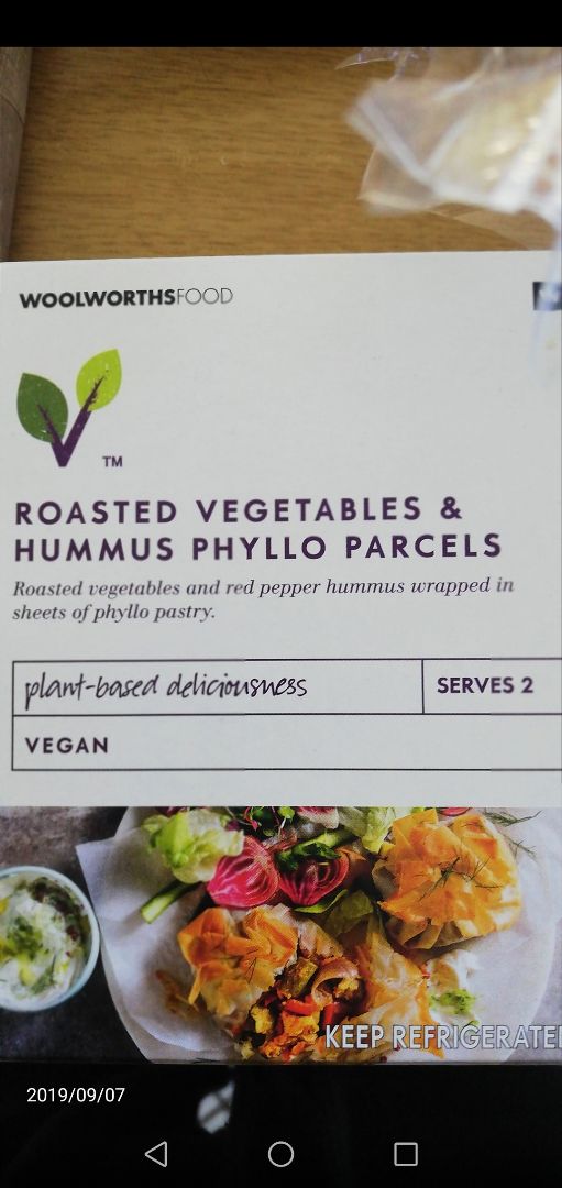 photo of Woolworths Food Roasted Vegetables and Hummus Phyllo Parcels shared by @universeobserver on  25 May 2020 - review