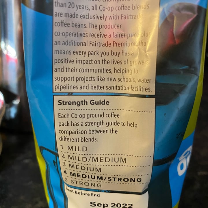 photo of Co operative Italian style fairtrade roast and ground coffee decaffeinated shared by @christinexxx on  08 Feb 2022 - review