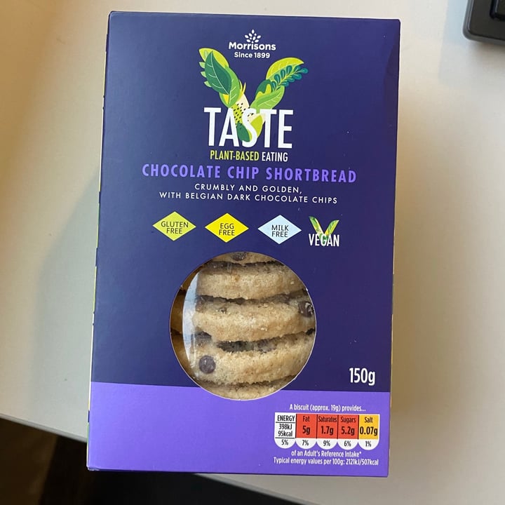 photo of Morrisons Chocolate Chip Shortbread shared by @meganthevegetable on  29 Jan 2021 - review