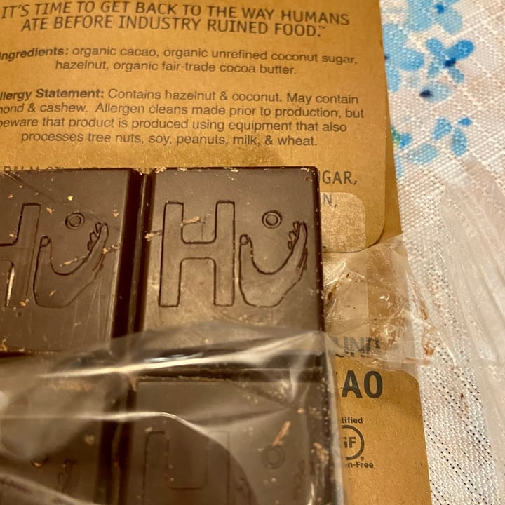 review photo of Hu Kitchen Hazelnut Butter Dark Chocolate shared by @vegansattva on 31 Mar 2021 - review