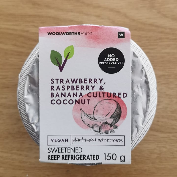 photo of Woolworths Food Strawberry, Raspberry & Banana Cultured Coconut shared by @veganpower001 on  27 Jun 2022 - review