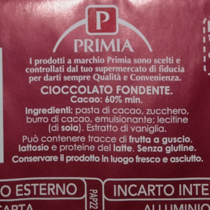 photo of Primia Cioccolato Fondente shared by @chiara99 on  26 Nov 2021 - review