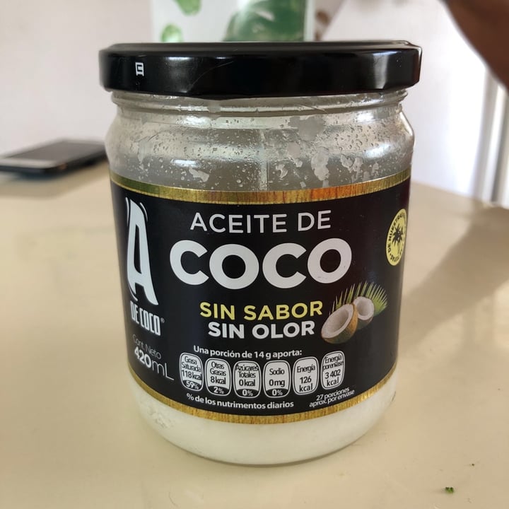 photo of A de Coco Aceite de coco shared by @eloisalhg on  09 Mar 2020 - review