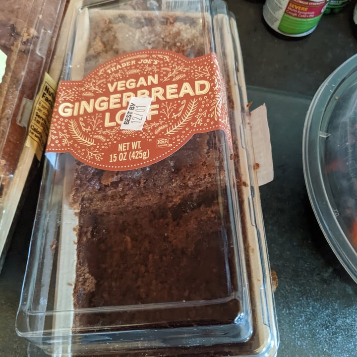 photo of Trader Joe's Vegan Gingerbread Loaf shared by @caseyveganforlife on  27 Nov 2022 - review