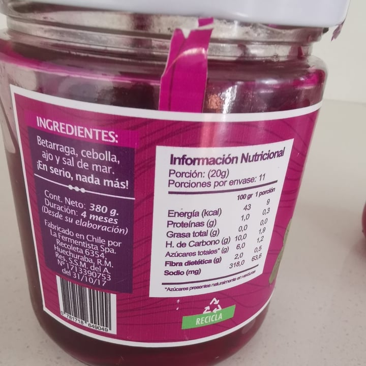 photo of La Fermentista Beetroots, betarraga cruda fermentada shared by @esbueno on  24 Apr 2020 - review