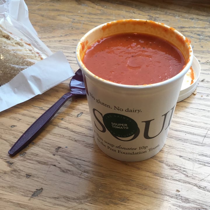 photo of Pret A Manger Tomato Soup shared by @clairebelej on  19 May 2020 - review