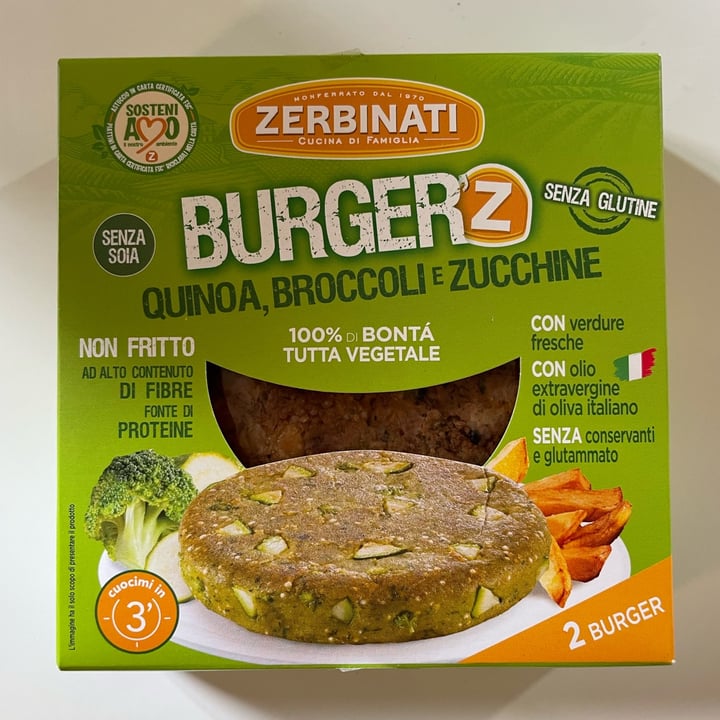photo of Zerbinati Burger'Z Quinoa, Broccoli e Zucchine shared by @manusghel on  13 Apr 2022 - review