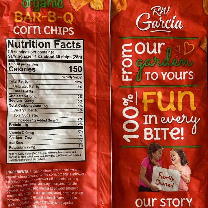 photo of RW Garcia Organic bar-b-que Corn Chips shared by @save-the-planet-2000 on  29 Oct 2021 - review