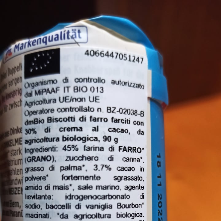 review photo of dmBio Biscotti di Farro Con Crema Al Cacao shared by @isa12 on 01 Apr 2022 - review