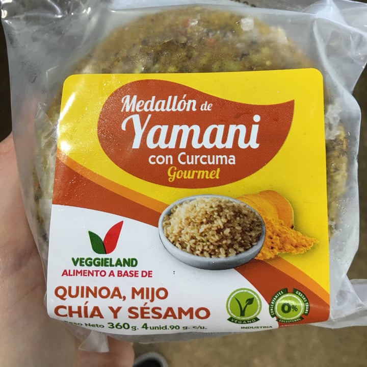 photo of Veggieland Medallón De Yamani Con Cúrcuma shared by @veganaabolicionista on  20 May 2020 - review